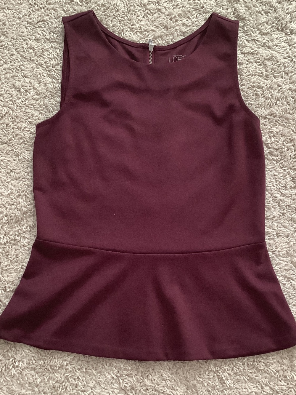 LOFT Sleeveless Peplum Top - Wine